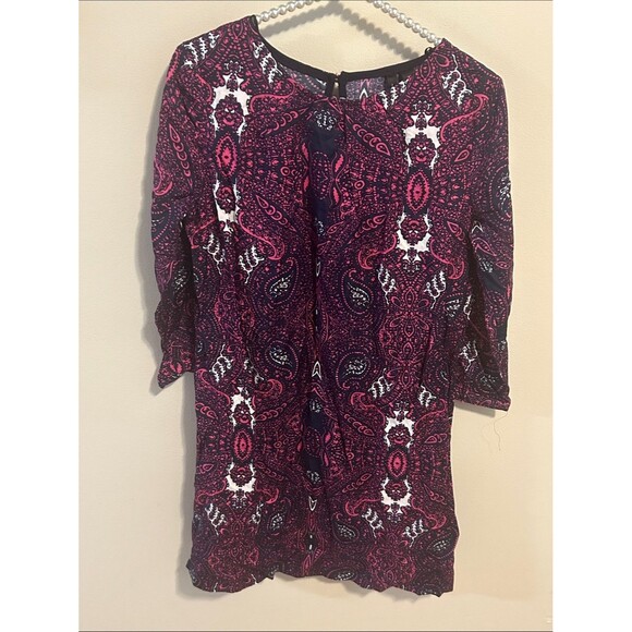 Mng Collection Dresses & Skirts - MNG Collection Mango Paisley Shift Dress Pink Black 6